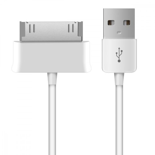 USB 2.0 кабел за зареждане с 30 пина за Samsung Galaxy Tab 1/2 10.1/Tab 2 7.0/Note 10.1, Kwmobile, бял, пластмаса, 19438.02