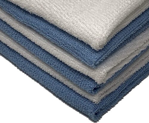 Комплект от 6 кърпи от микрофибър Jemidi, 35 x 35 cm, синьо/бяло, полиестер, 55018.06