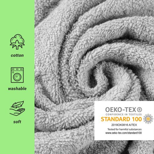 Кърпа за шезлонг Jemidi, 75 x 200 cm, сива, органичен памук, 54941.25