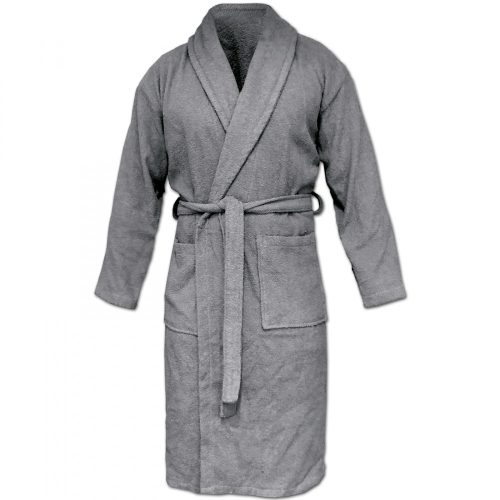 Homelevel Унисекс халат за баня, 3XL, сив, органичен памук, 54845.22.33