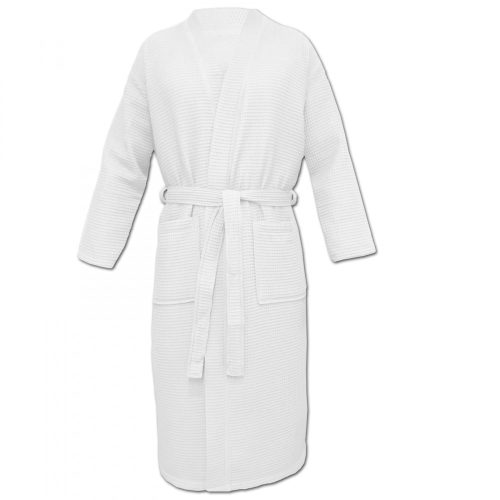Унисекс халат за баня с вафлен пике, 4XL, бял, органичен памук, 54916.02.34