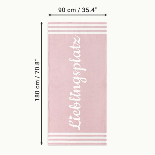 Плажна кърпа Homelevel, 90 x 180 cm, Pink / White, Cotton / Polyester, 54897.02