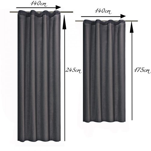 Непрозрачна завеса Stella с мрежа Jemidi, 140 x 175 cm, сива, полиестер, 55283.19.04