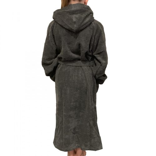 Детски халат за баня Homelevel, 140, сив, органичен памук, 54864.73.38