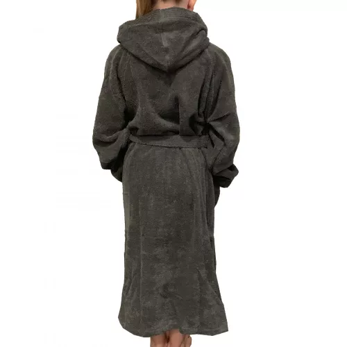 Детски халат за баня Homelevel, 152, сив, органичен памук, 54864.73.39