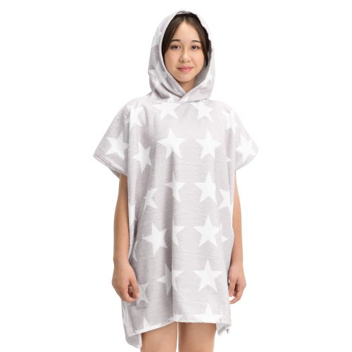 Детско пончо за баня Homelevel, 8-11 години, сиво, памук, 54888.22.03