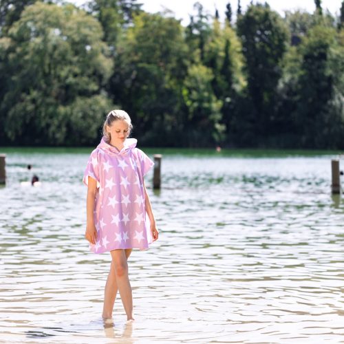 Детско пончо за баня Homelevel, 8-11 години, сиво, памук, 54888.22.03