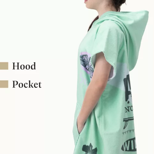 Детско пончо за баня Homelevel, 8-13 години, Многоцветен, Органичен памук, 54934.71.01