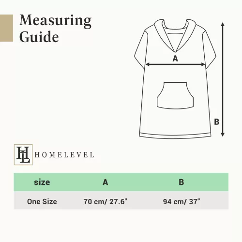 Детско пончо за баня Homelevel, 8-13 години, Многоцветен, Органичен памук, 54934.71.01