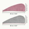 Комплект от 2 тюрбана за коса Homelevel, универсални, розово/сиво, органичен памук, 54863.22.02