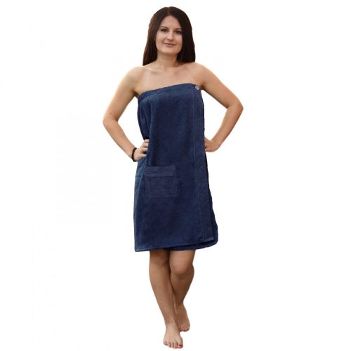 Джемиди дамски халат за сауна, универсален, син, органичен памук, 54988.17