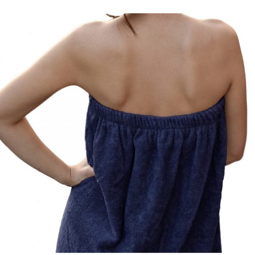 Джемиди дамски халат за сауна, универсален, син, органичен памук, 54988.17