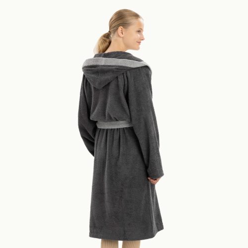 Детски халат за баня Homelevel, 128, сив, органичен памук, 54864.22.37