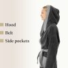 Детски халат за баня Homelevel, 164, сив, органичен памук, 54864.22.40