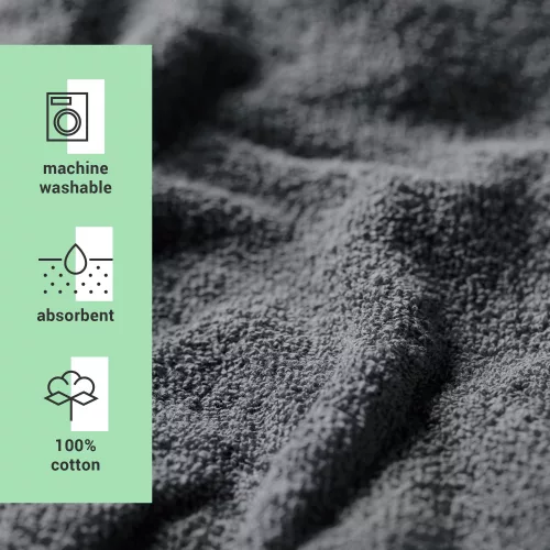 Детски халат за баня Homelevel, 176, сив, органичен памук, 54864.22.41