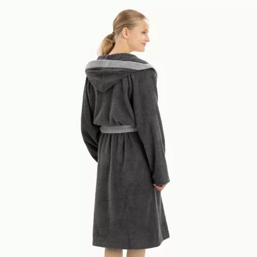 Детски халат за баня Homelevel, 176, сив, органичен памук, 54864.22.41