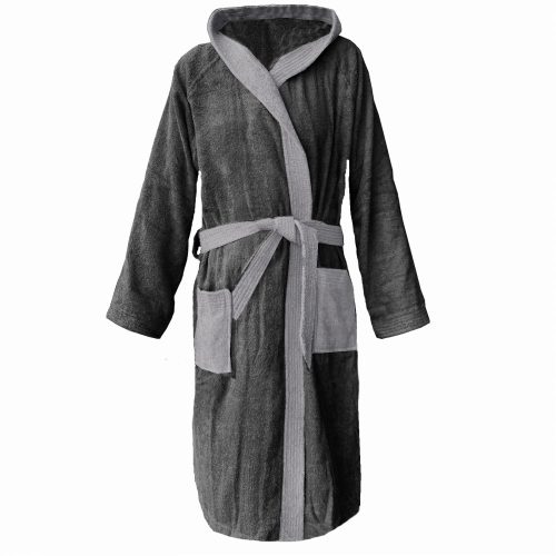 Халат за баня от плат Homelevel, 2XL, сив, органичен памук, 54856.22.5
