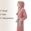 Детски халат за баня Homelevel, 152, Розов / Сив, Органичен памук, 54864.33.39