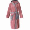 Халат за баня от плат Homelevel, 5XL, Розов / Сив, Органичен памук, 54856.33.35