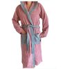 Халат за баня от плат Homelevel, 5XL, Розов / Сив, Органичен памук, 54856.33.35