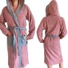 Халат за баня от плат Homelevel, 5XL, Розов / Сив, Органичен памук, 54856.33.35