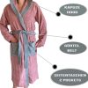 Халат за баня от плат Homelevel, 5XL, Розов / Сив, Органичен памук, 54856.33.35