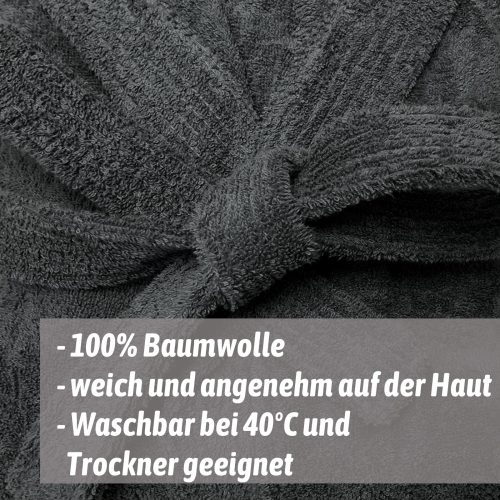 Детски халат за баня Homelevel, 128, сив / розов, органичен памук, 54864.20.37