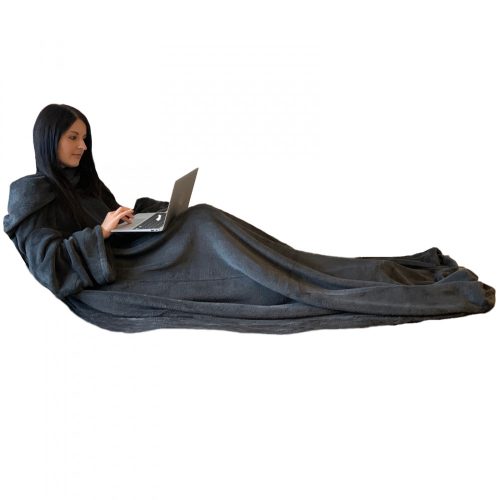 Телевизионно одеяло Homelevel с ръкави, 200 x 150 cm, сиво, полиестер, 55432.19.02