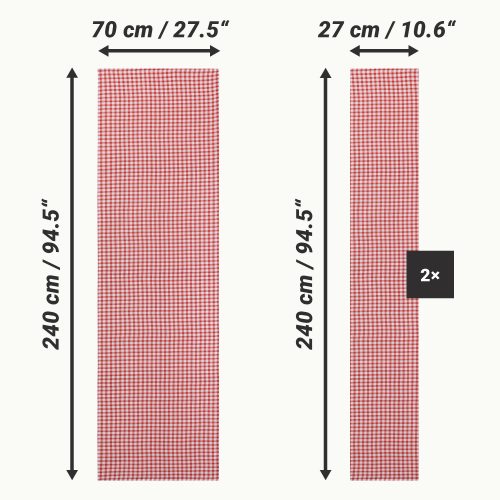Комплект Jemidi покривка за маса и 2 покривала за пейки, 70 x 240 cm, червен, полиестер/памук, 55321.09.02