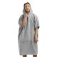 Унисекс Homelevel пончо за баня, L-XL, сиво, органичен памук, 54881.25.20