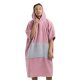 Унисекс Homelevel пончо за баня, L-XL, розово / сиво, органичен памук, 54881.10.20