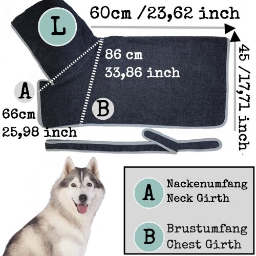 Халат за кучета Homelevel, L, син, памук, 54844.73.3