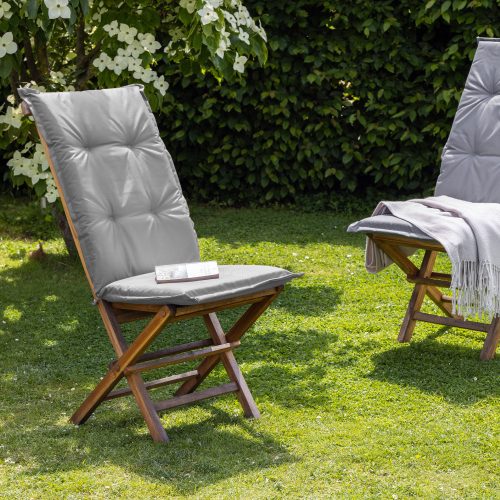 Възглавница за стол с висока облегалка Jemidi, 120 x 50 cm, сива, полиестер, 55522.25