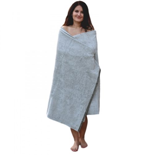 Хавлиена кърпа за сауна Homelevel, 100 x 180 cm, сива, органичен памук, 54937.03