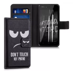   Калъф за Wiko Birdy, Екологична кожа, Черен, 35604.01