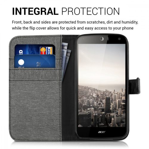 Калъф за Acer Liquid Z630, текстилен, сив, 37525.22