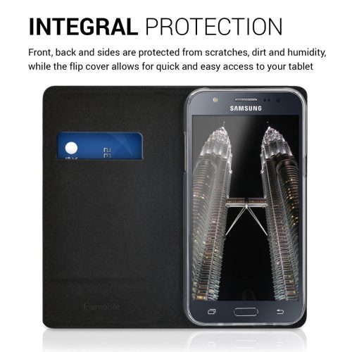 Капак за Samsung Galaxy J5 Естествена кожа Черен 39196.01