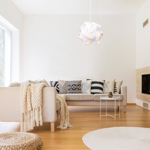 Модерен абажур IQ Jigsaw 15,7 инча/ 40 см, Kwmobile, бял, 39225