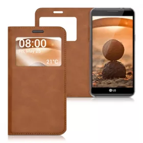   Кейс за LG X Power, Екологична кожа, Кафяв, 39814.83