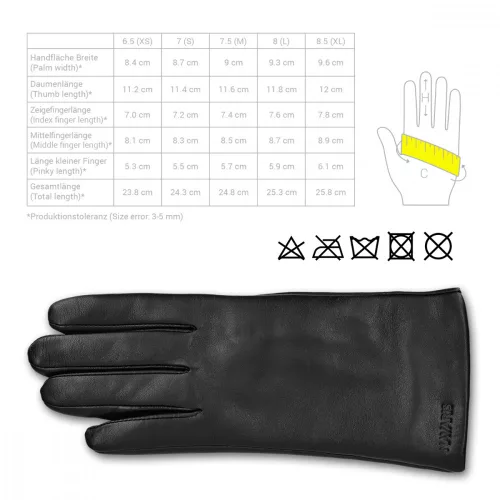 Кожени ръкавици Navaris за Touchscreen, Дамски, Черни, Размер L, 39924.12