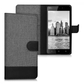   Калъф за Wiko Freddy, текстилен, сив, 39953.01