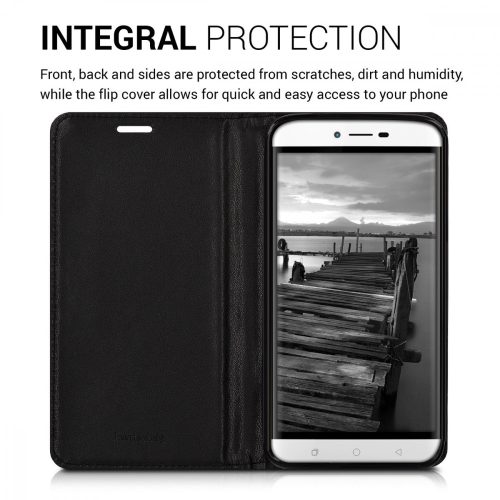 Калъф за Coolpad Torino, Екологична кожа, Черен, 40287.01