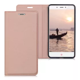   Капак за ZTE Nubia N1, Екологична кожа, Розов, 40425.81