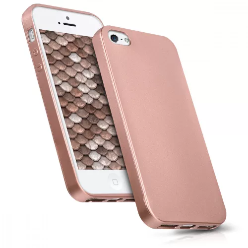 Калъф за Apple iPhone 5 / iPhone 5s / iPhone SE, силикон, розово злато, 40816.31