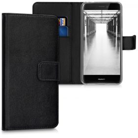   Капак за Huawei P9 Lite (2017), Еко кожа, Черен, 40890.01