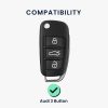 Капак за автомобилен ключ за Audi - 3 бутона, силикон, черен, 41115.01