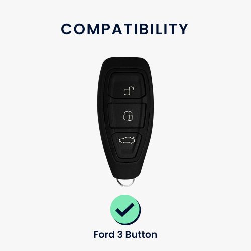 Капак за автомобилен ключ за Ford - 3 бутона - Keyless Go, силикон, черен, 41621.01