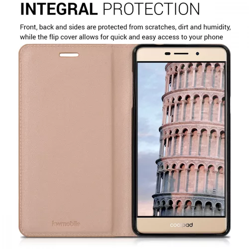 Капак за Coolpad Modena 2, Екологична кожа, Розов, 40293.81