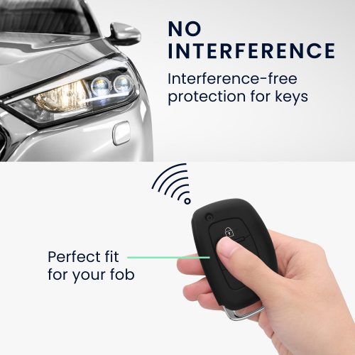 Капак за автомобилен ключ за Hyundai / Kia - 3 бутона - Keyless Go, силикон, черен, 41620.01