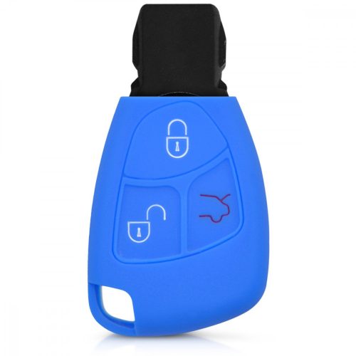 Капак за автомобилен ключ за Mercedes - 2-3 бутона, Силикон, Син, 41626.04